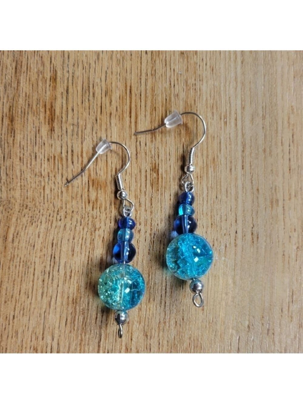 Glass Bead Drop Hook Earrings Handmade - Picture 6 of 6